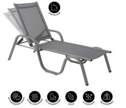 Dehner Klappliegen|Relaxliegen - Relaxliege Chicago Grau