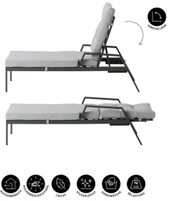 Dehner Relaxliegen|Gartenliegen Aluminium > Relaxliege Formentera, ca. B66/H97/T188,5 cm