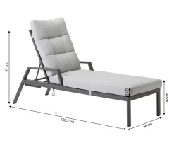 Dehner Relaxliegen|Gartenliegen Aluminium > Relaxliege Formentera, ca. B66/H97/T188,5 cm
