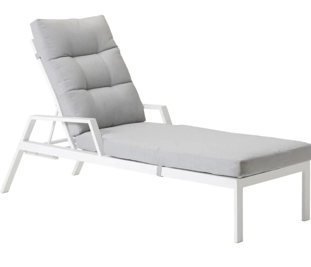 Dehner Relaxliegen|Gartenliegen Aluminium - Relaxliege Formentera, ca. B66/H97/T188,5 cm Weiß