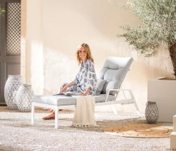 Dehner Relaxliegen|Gartenliegen Aluminium - Relaxliege Formentera, ca. B66/H97/T188,5 cm Weiß