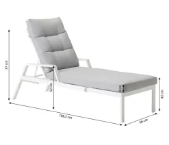 Dehner Relaxliegen|Gartenliegen Aluminium - Relaxliege Formentera, ca. B66/H97/T188,5 cm Weiß