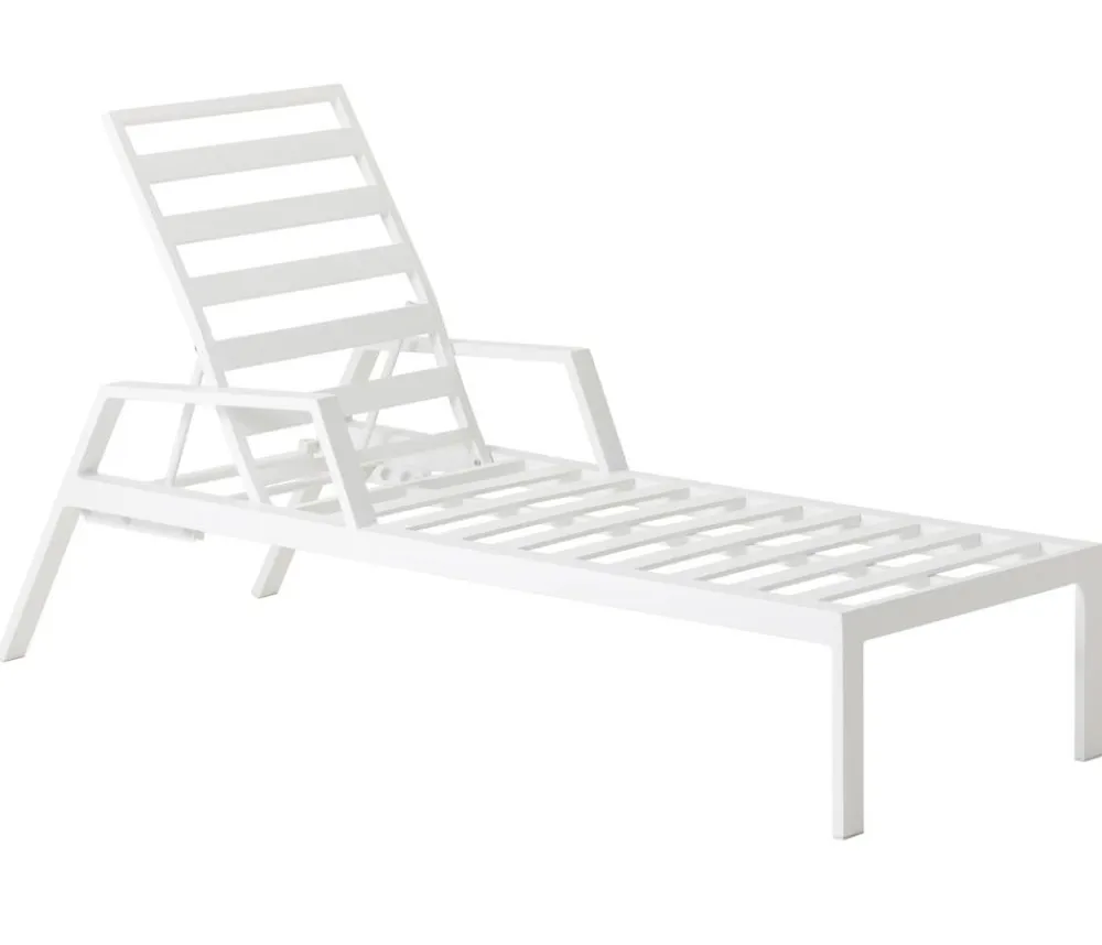 Dehner Relaxliegen|Gartenliegen Aluminium - Relaxliege Formentera, ca. B66/H97/T188,5 cm Weiß