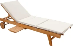 Dehner Gartenliegen Holz|Rollliegen - Rollliege Ravenna, ca. B70/H89/T200 cm Beige