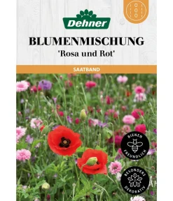 Dehner Blumensamen > Saatband Blumenmischung 'Rosa und Rot', L5 m