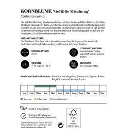 Dehner Blumensamen > Saatband Kornblume 'Gefüllte Mischung', L5 m