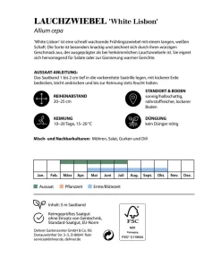 Dehner Gemüsesamen > Saatband Lauchzwiebel 'White Lisbon', L5 m