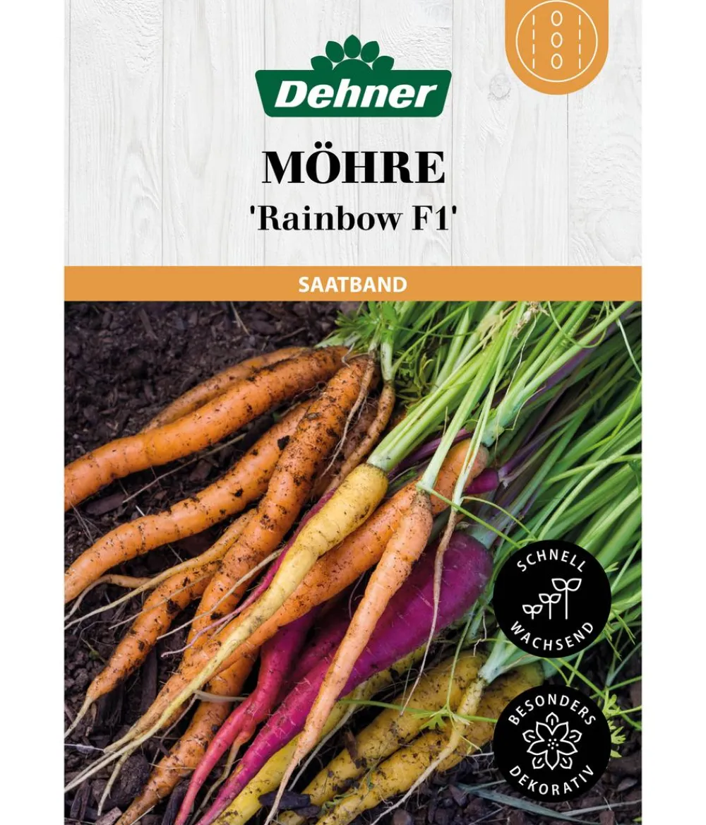 Dehner Gemüsesamen > Saatband Möhre 'Rainbow F1', L5 m