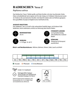 Dehner Gemüsesamen - Saatband Radieschen 'Saxa 2', L5 m