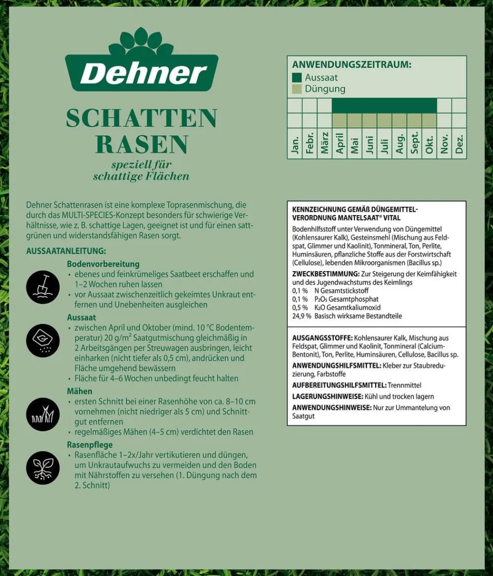 Dehner Saatgut Schattenrasen Sale