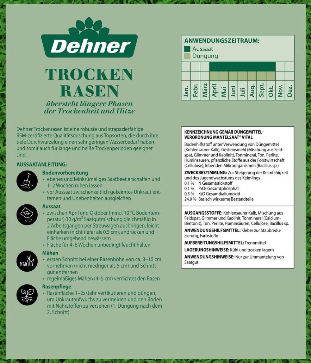 Dehner Saatgut Trockenrasen Discount