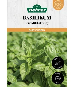 Dehner Kräutersamen > Saatscheiben Basilikum 'Großblättrig', 3 Stück à Ø 8 cm