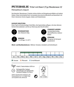 Dehner Kräutersamen > Saatscheiben Petersilie 'Frisé vert foncé (Typ Mooskrause 2)', 3 Stück à Ø 8 cm