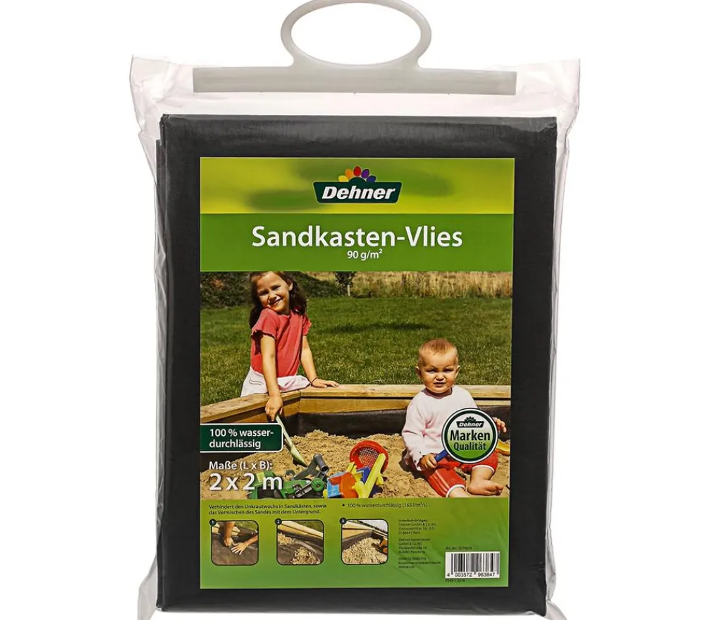 Dehner Pflanzenfolien & Ernteschutz - Sandkasten-Vlies, 2 m x 2 m Schwarz