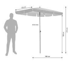 Dehner Schirm Jupiter, rechteckig, ca. B180/T120 cm Hellgrün Outlet