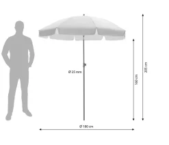Dehner Schirm Jupiter, rund, ca. Ø180 cm Gelb Sale