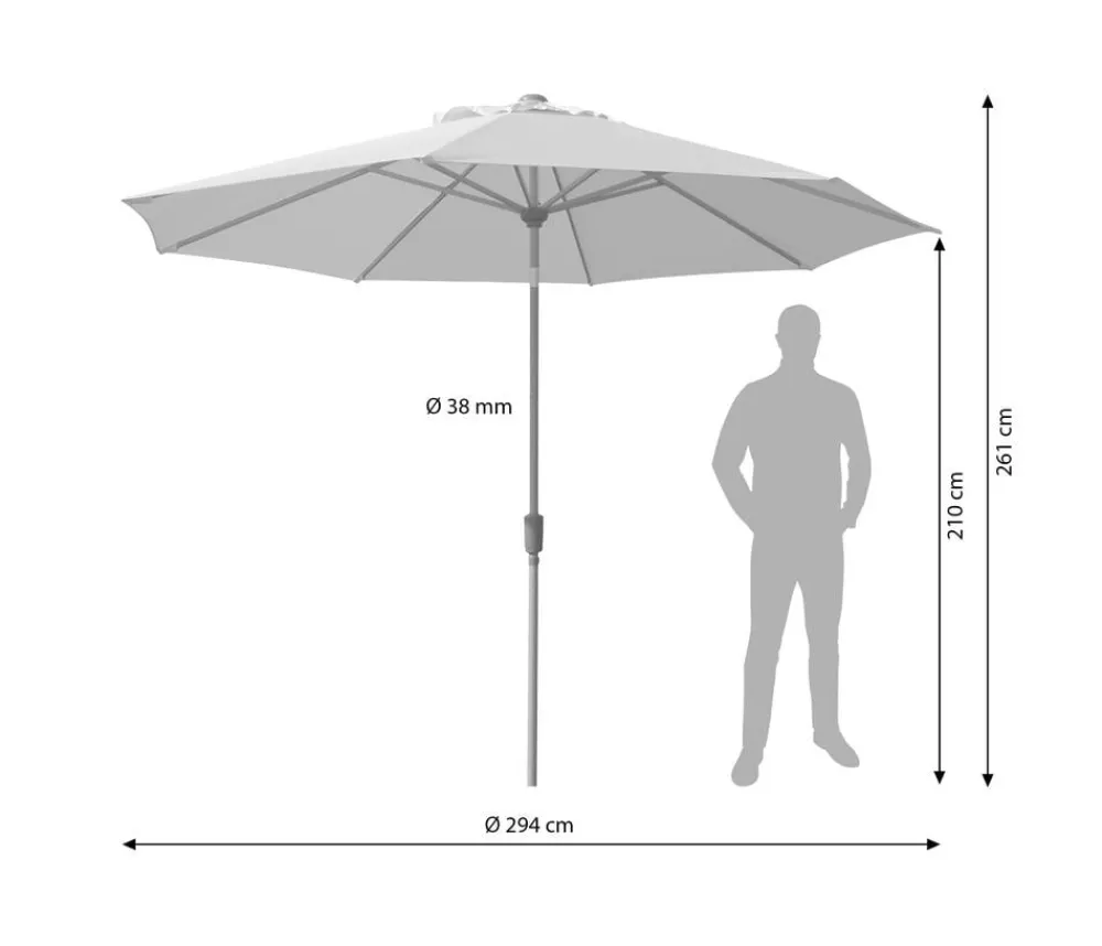 Dehner Sonnenschirme > Schirm Milos, rund, ca. Ø294 cm