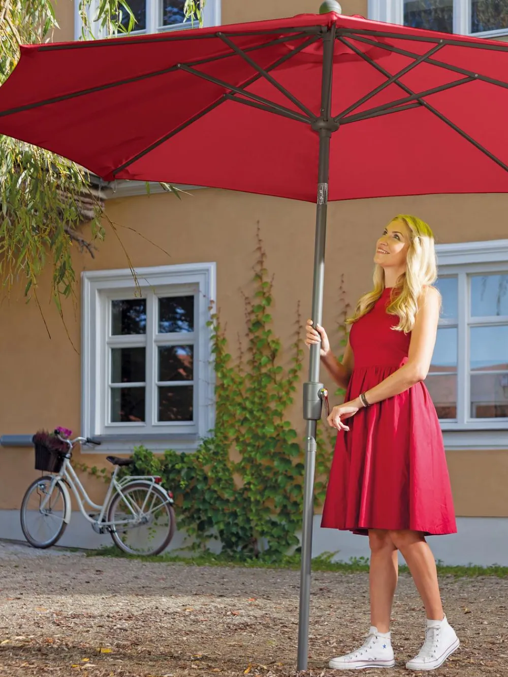Dehner Sonnenschirme > Schirm Milos, rund, ca. Ø294 cm