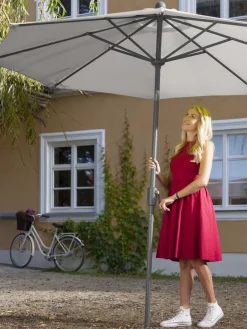 Dehner Schirm Milos, rund, ca. Ø294 cm Taupe Sale