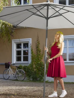 Dehner Sonnenschirme - Schirm Milos, rund, ca. Ø294 cm Hellgrau