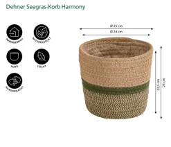 Dehner Blumentöpfe & Übertöpfe - Seegras-Korb Harmony, rund