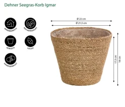 Dehner Blumentöpfe & Übertöpfe - Seegras-Korb Igmar, konisch Hellbraun