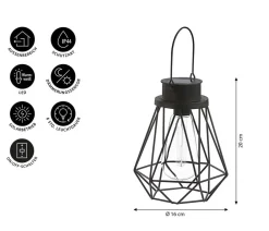 Dehner Solar-Drahtglühbirne Blackora, ca. Ø16/H20 cm Discount