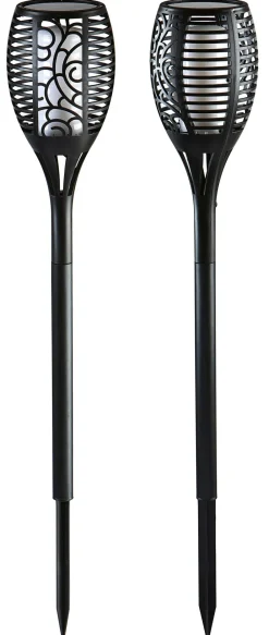 Dehner Wegeleuchte & Sockelleuchte|Solarleuchten - Solar-Flammenfackel Jumbo, ca. Ø12/H75 cm