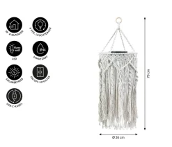 Dehner Solarleuchten|Laternen & Dekoleuchten - Solar-Hängelampe Amara, ca. Ø26/H70 cm