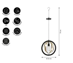Dehner Solarleuchten > Solar-Hängelampe Enna, ca. Ø23/H73 cm