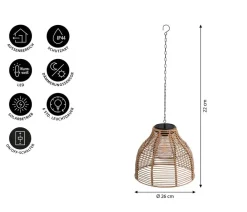Dehner Solarleuchten|Laternen & Dekoleuchten > Solar-Hängelampe Mila, ca. Ø26/H22 cm