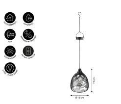 Dehner Solarleuchten > Solar-Lampe Romy, ca. Ø18/H19 cm