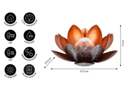 Dehner Solarleuchten|Dekoartikel > Solar-Lotus, ca. Ø27/H12 cm
