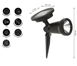 Dehner Wegeleuchte & Sockelleuchte|Solarleuchten - Solar-Spot Viseu, ca. B11/H26,5/T11 cm