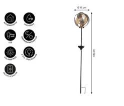 Dehner Solarleuchten > Solar-Stableuchte Vivace, ca. Ø15/H100 cm