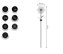 Dehner Solarleuchten > Solar-Stab Zira, ca. Ø18/H110 cm