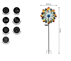 Dehner Solarleuchten - Solar-Windrad Molino, ca. Ø35/H128 cm