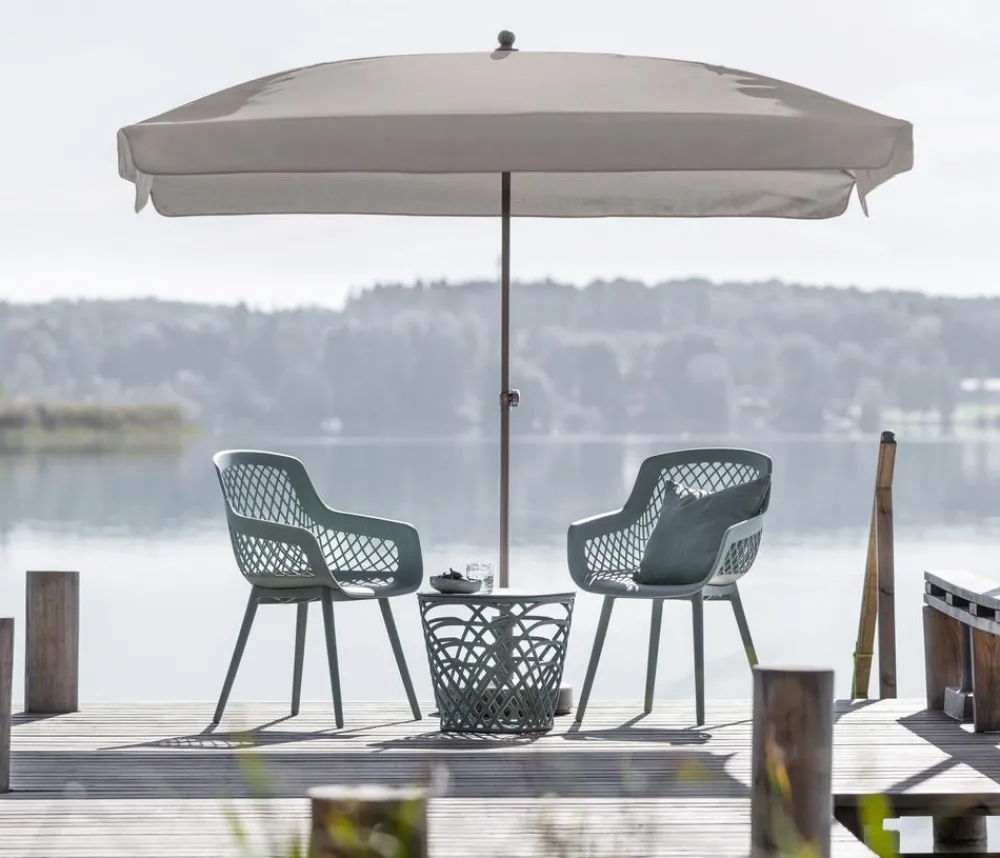 Dehner Sonnenschirme - Sonnenschirm Keros, rechteckig, ca. B255/T170 cm Taupe