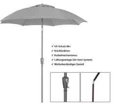 Dehner Sonnenschirm Kos, rund, ca. Ø220 cm Dunkelrot Sale