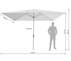 Dehner Sonnenschirme > Sonnenschirm Samos, rechteckig, ca. B300/T200 cm
