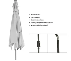 Dehner Sonnenschirme > Sonnenschirm Samos, rechteckig, ca. B300/T200 cm