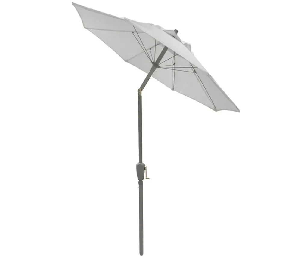 Dehner Balkonmöbel Aluminium|Sonnenschirme - Sonnenschirm Vido, rund, ca. Ø150 cm Hellgrau