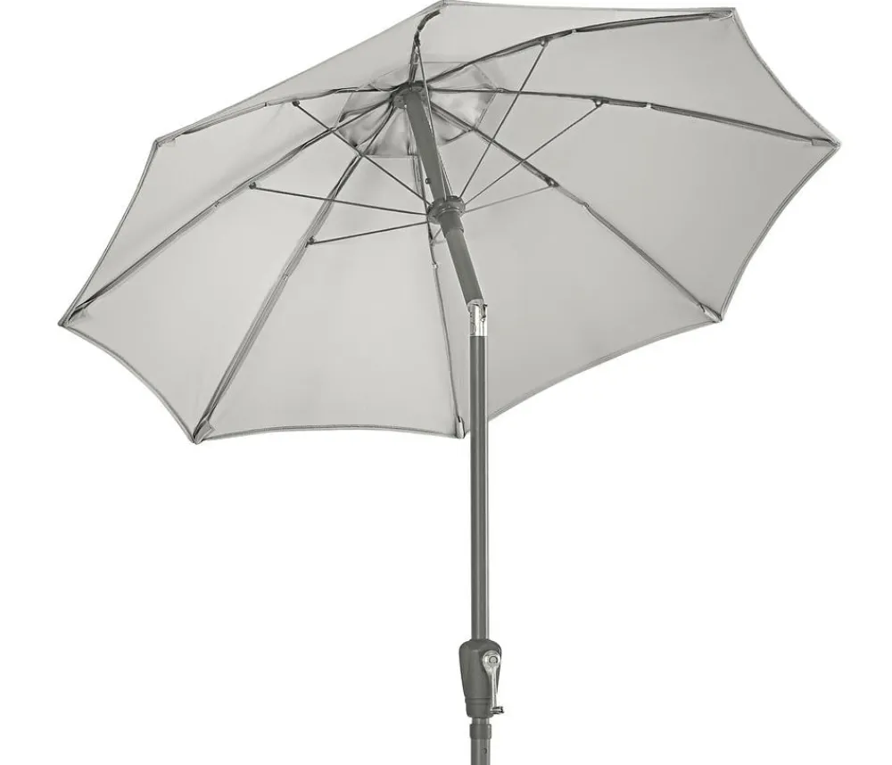 Dehner Balkonmöbel Aluminium|Sonnenschirme - Sonnenschirm Vido, rund, ca. Ø150 cm Hellgrau