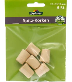 Dehner Saft- & Weinherstellung|Einkochautomaten & Zubehör > Spitz-Korken, Ø10/13/H22 mm, 6er-Set