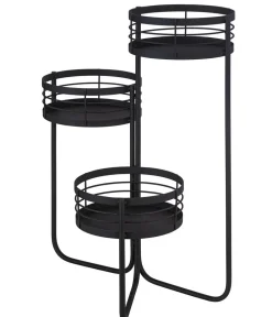 Dehner Blumentreppen - Stahl-Blumentreppe, faltbar, ca. Ø44,5/H81,5 cm Schwarz