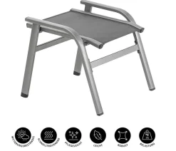 Dehner Gartenhocker|Gartenstühle Aluminium - Stapelhocker Chicago Grau