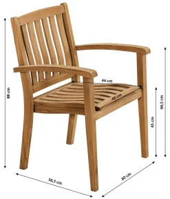 Dehner Stapelstühle|Gartenstühle Holz - Stapelsessel Havanna Hellbraun