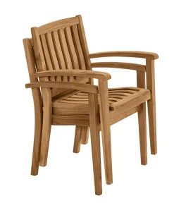 Dehner Stapelstühle|Gartenstühle Holz - Stapelsessel Havanna Hellbraun