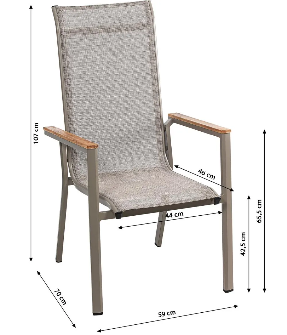 Dehner Stapelstühle|Gartenstühle Aluminium > Stapelstuhl Cleveland,