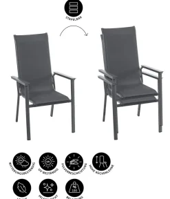 Dehner Stapelstuhl Cleveland, Dunkelgrau Outlet